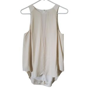 rag & bone Cream 100% Silk Sheer Panel‎ Ivory Womens Medium Designer Luxury